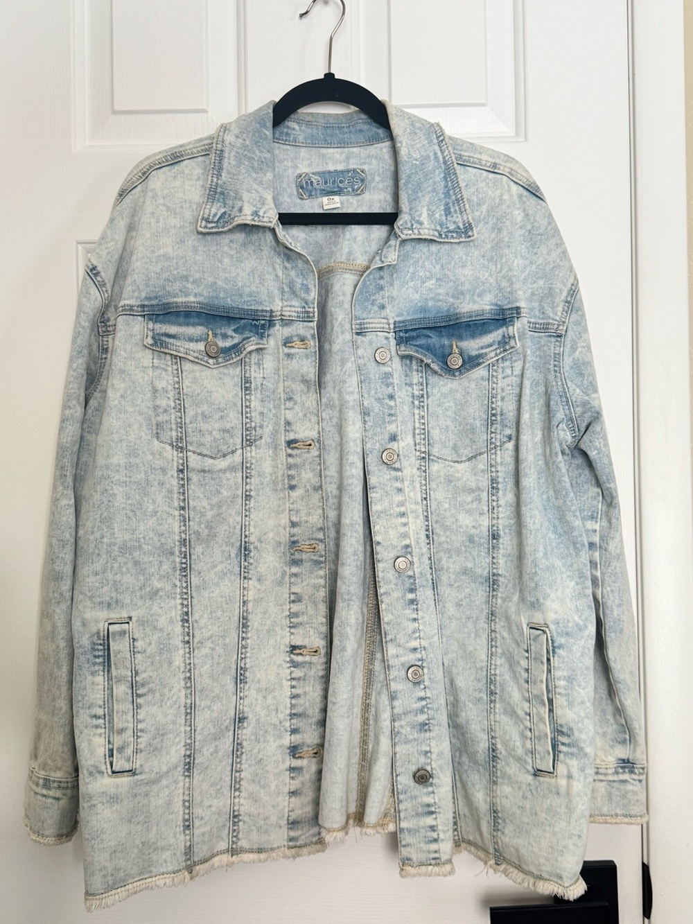 Maurices Light Acid-Wash Blue Denim Jacket